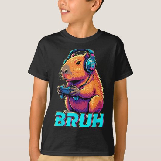 T-shirt Bruh Capybara Funny Video Games Capybaras (Devant)