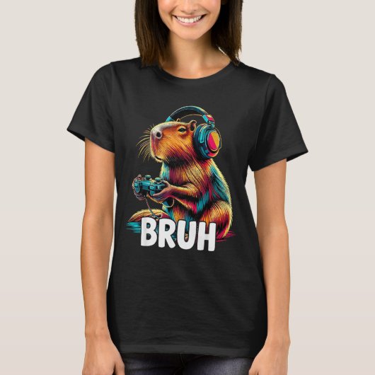 T-shirt Bruh Capybaras Funny Video Games Capybara (Devant)
