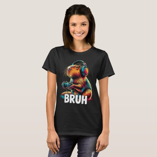 T-shirt Bruh Capybaras Funny Video Games Capybara (Devant entier)