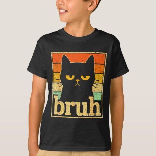 T-shirt Bruh Cat Meme Graphic – Funny Cat Retro Meme For T (Devant)