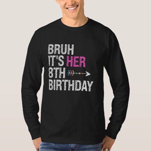 T-shirt Bruh C'est son 8e anniversaire Reine Couronne OMG  (Devant)