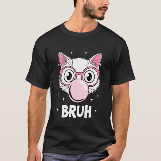 T-shirt Bruh Cool Cat Bubble Gum (Devant)