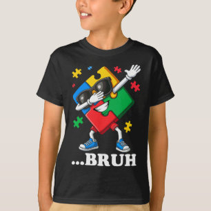 T-shirt Bruh Dabbing Puzzle Funny Kids Boys Mens Autisme