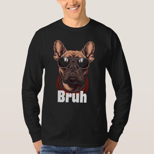 T-shirt Bruh English Bulldog Meme (Devant)