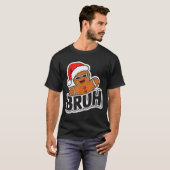 T-shirt Bruh Funny Christmas Gingerbread Man Teens Boys Ki (Devant entier)