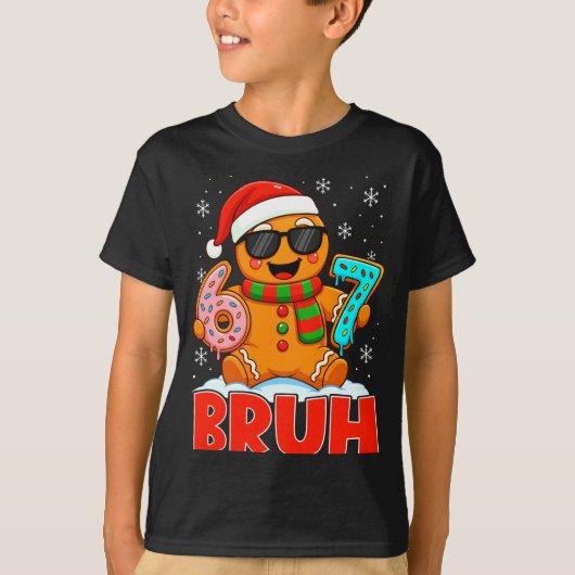 T-shirt Bruh Gingerbread Six Seven 67 Ice Cream Drip Chris (Devant)