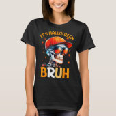 T-shirt Bruh Halloween Boys Kids Halloween Skeleton (Devant)