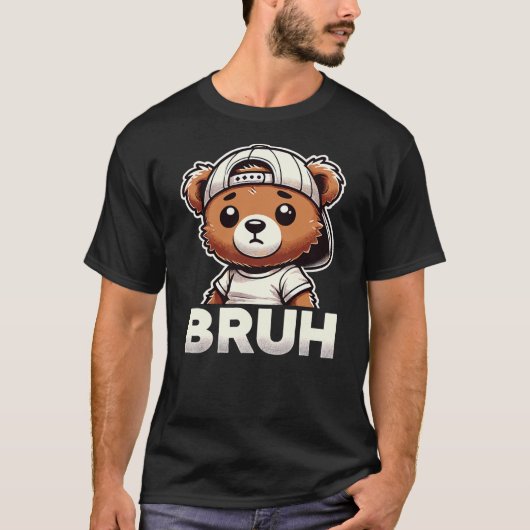 T-shirt Bruh Hip Hop Teddy Bear Bruh Rap Music (Devant)