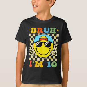 T-shirt Bruh j'ai 10 ans Anniversaire Bleu Garçons 10ème A