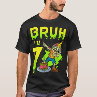 T-shirt Bruh J'ai 7 Ans Anniversaire Amoureux des Zombies