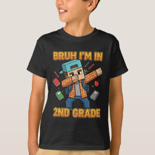 T-shirt Bruh Je suis en 2e année Dabbing Boys Kids Gamer B