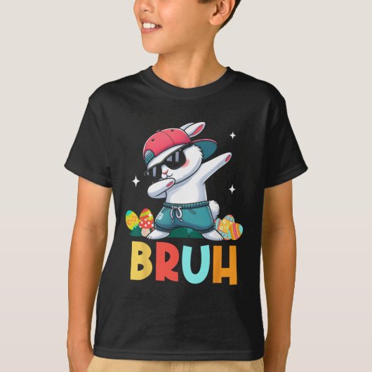 T-shirt Bruh Meme Easter Day Funny Bunny Eggs Teens Boys K (Devant)