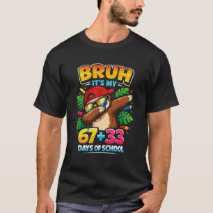 T-shirt Bruh Paresseux 100ème Jour d'École Drôle Dab Enfan