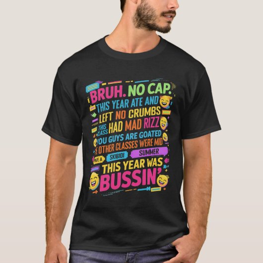 T-shirt Bruh Pas de Casquette Cette année Mat Gauche Pas d (Devant)