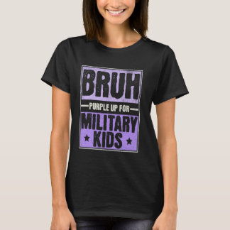 T-shirt Bruh Purple Up for Military Kids Mois Military Ch