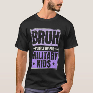 T-shirt Bruh Purple Up for Military Kids Mois Military Ch