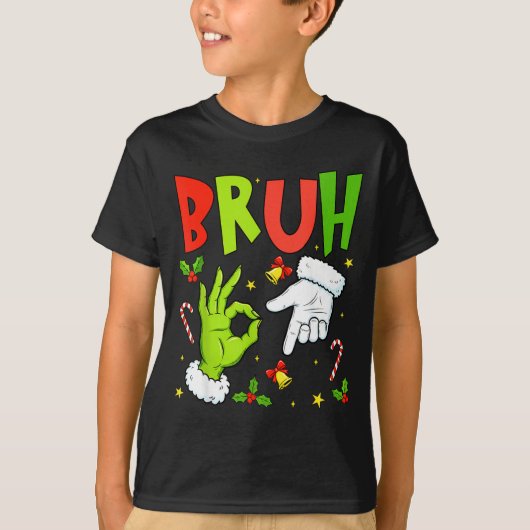 T-shirt Bruh Six Seven Meme Christmas 67 Bruh Christmas 6 (Devant)