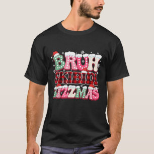 T-shirt Bruh Skibidi Rizzmas Buffalo Plaid Brainrot Argot 