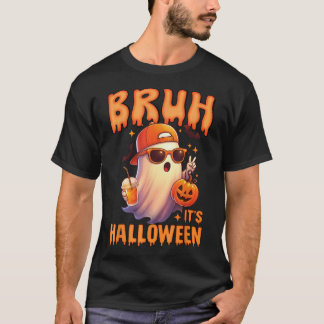 T-shirt Bruh Spooky Ghost Halloween Kids Toodlers