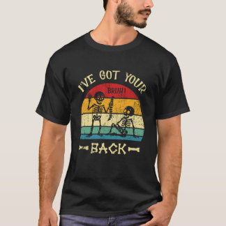 T-shirt Bruh squelette Halloween Je vous soutiens Amusant