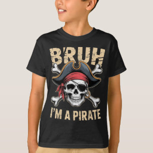 T-shirt Bruh Un Costume D'Halloween De Pirate Crâne Fête D