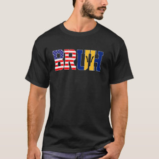 T-shirt Bruh USA Barbade Pays Drapeau Américain Barbadien