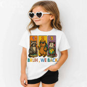 T-shirt Bruh We Back Raccoon Capybara Opossum School Bac