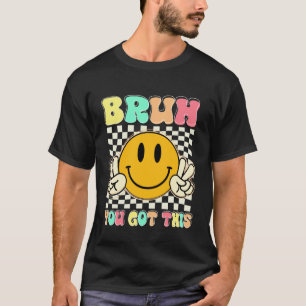 T-shirt Bruh Yougotthis Visage Sourire À Carreaux Jour De