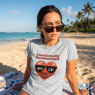 T-shirt Brûlé Émotionnellement Drôle Santé Mentale Cœur