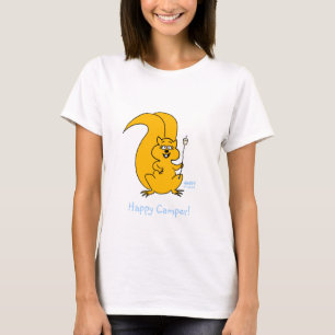 T-shirt Brûler Des Marshmallows Sur Un Bâton Happy Campe