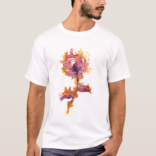 T-shirt Brûler le tatouage Rose (Devant)