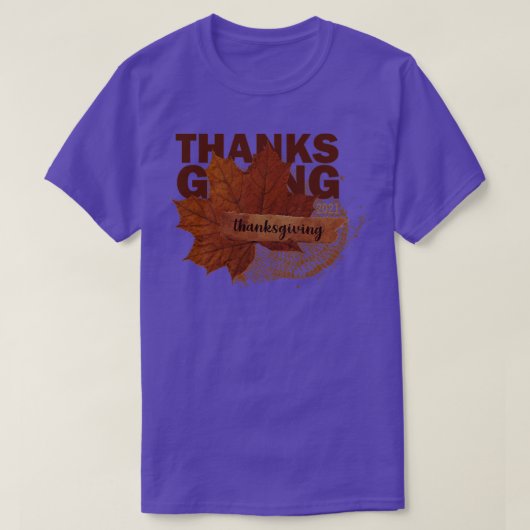 T-shirt brun d'action de grâces (Design devant)