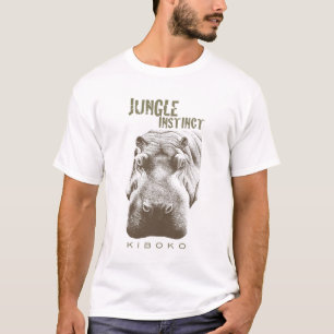 T-shirt Brun de ton d'Instinct™_Kiboko_hippo 2 de jungle