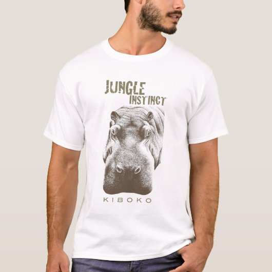 T-shirt Brun de ton d'Instinct™_Kiboko_hippo 2 de jungle (Devant)