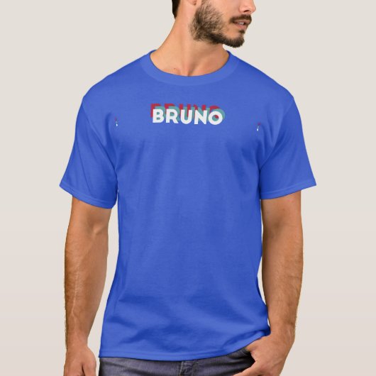 T-shirt Bruno Nom Drôle Nom Bruno thème des années 80 (Devant)