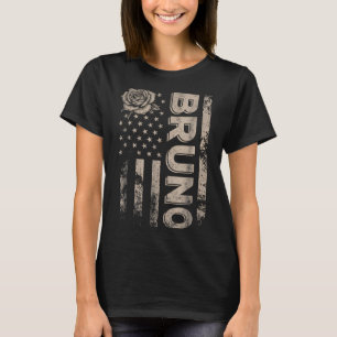 T-shirt Bruno Prénom Personnalisé Cœur d'Amour Pour Hommes