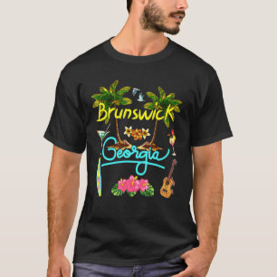 T-shirt Brunswick Georgia Beach Summer Palm Surf Sun Set P