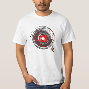 T-shirt Brush Peint Vinyl Record Avec Le Mot Amour
