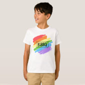 T-shirt Brushstrokes LGBTQ Arc-en-ciel (Devant entier)