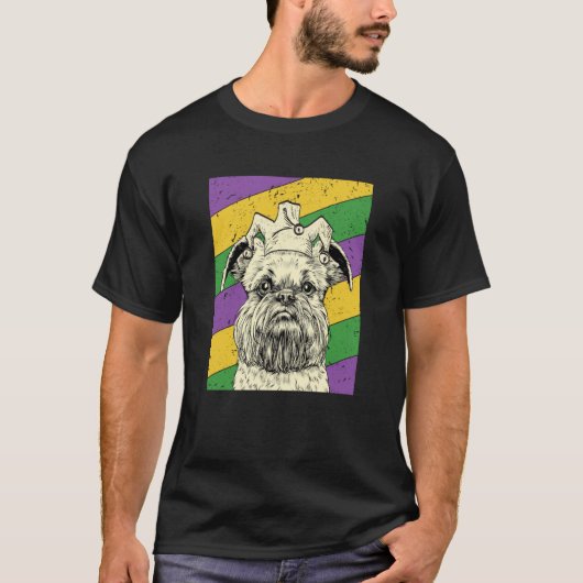 T-shirt Brussels Griffon Jester Mardi Gras Dog Mom or Dad (Devant)