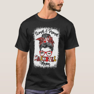 T-shirt Brut Et Fier Baseball Mama Messy Bun Bleached