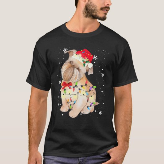 T-shirt Bruxelles Griffon Bruxellois Chien Noël Noël Noël  (Devant)