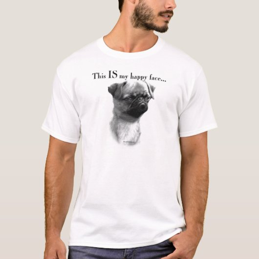 T-shirt Bruxelles Griffon Joyeux Visage (Devant)