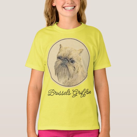 T-shirt Bruxelles Griffon Rough Paining - Art Chien origin (Devant)