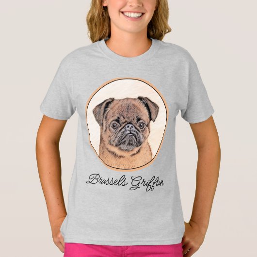 T-shirt Bruxelles Griffon Smooth Painting Original Chien A (Devant)