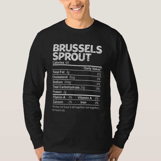 T-shirt Bruxelles Sprout Nutrition Fiches Thanksgiving Foo (Devant)