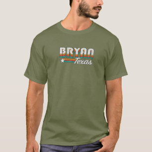 T-shirt BRYAN TX / Bryan Texas Retro Rainbow Design