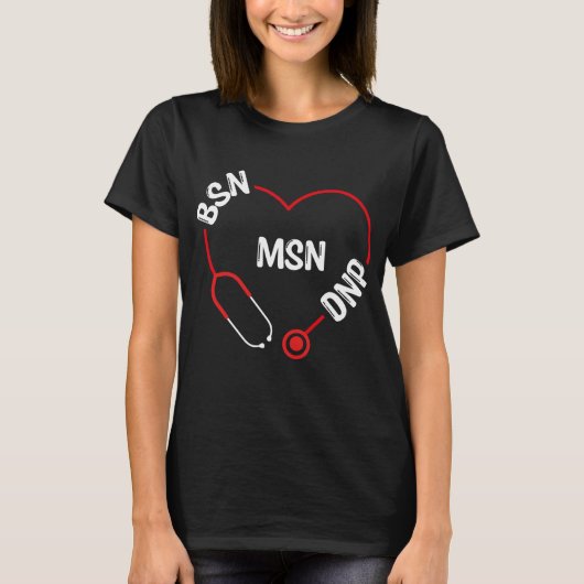 T-shirt BSN MSN DNP DNP Docteur Appréciation infirmière (Devant)
