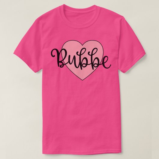 T-shirt Bubbe Yiddish Grand-mère Grand-mère Rose Simple En (Design devant)