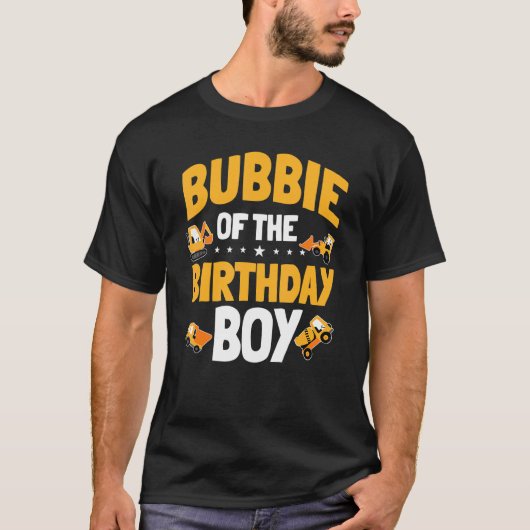 T-shirt Bubbie De L'Anniversaire Boy Construction Ouvrier  (Devant)
